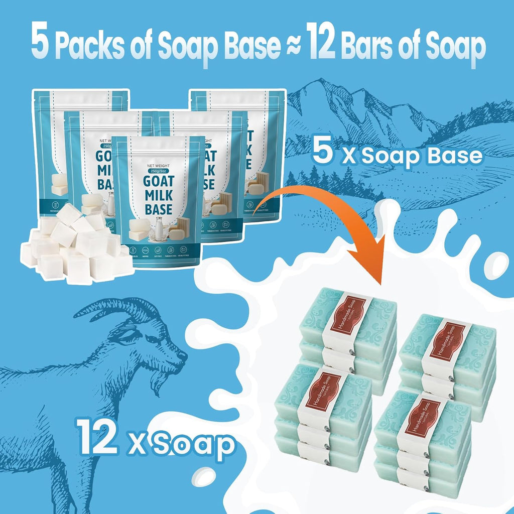 Premium Goat Milk Soap Making Kit with Soap Melter for Adults DIY Soap | All in One Soap Making Supplies Kit with