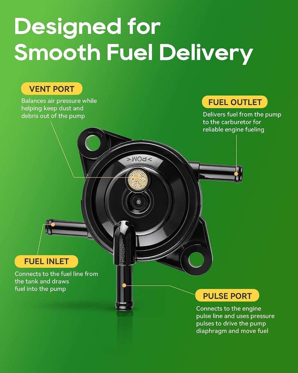 49040-7008 Fuel Pump for Kawasaki FR691V FR730V FS691V FS730V Zero Turn
