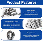 840 Pcs Stainless Steel Bearing Balls, 2/2.5/3/3.5/4/4.5/5/5.5/6/7/8/9/10mm