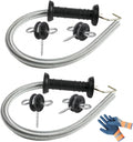 2 Set Electric Fence Spring Gate Kit 16.4ft | Open/close gate without power off. High tensile galvanized spring