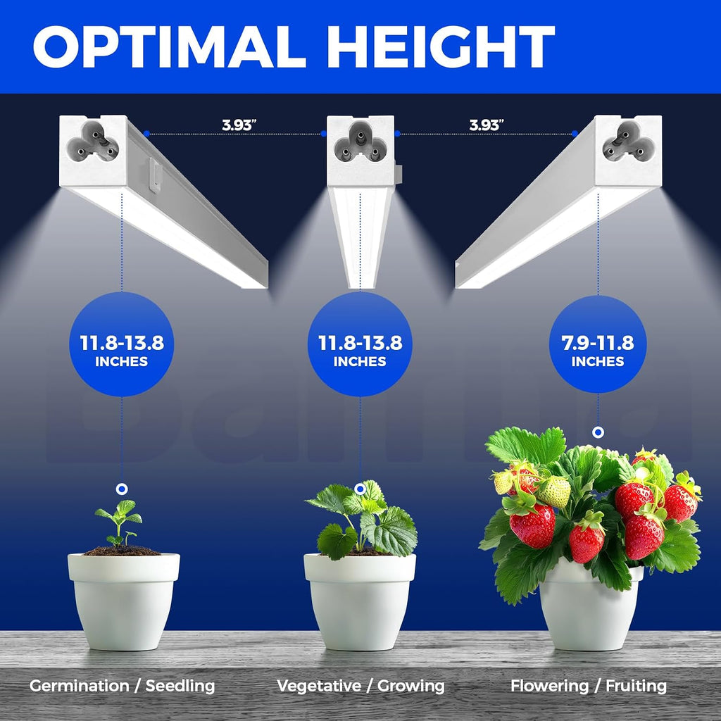 T5 Grow Lights for Indoor Plants, 5000K Full Spectrum, 1FT, 4 Packs | 1FT LED Growing Lamp, Plant Light Strip for