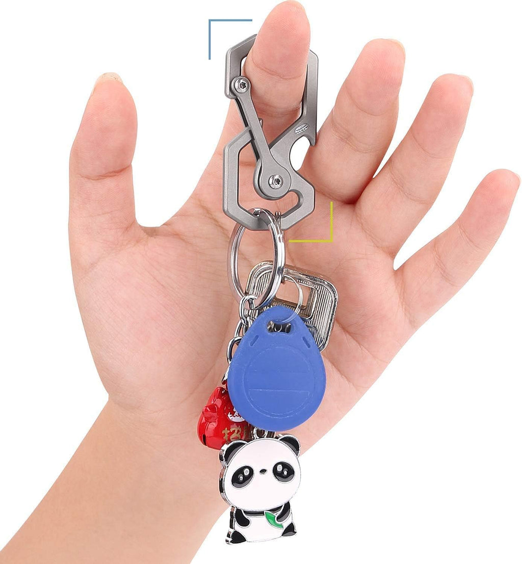 Titanium Keychain, Multifunctional Carabiner Clip Key chain Heavy Duty Car Key Organizer with Bottle Opener