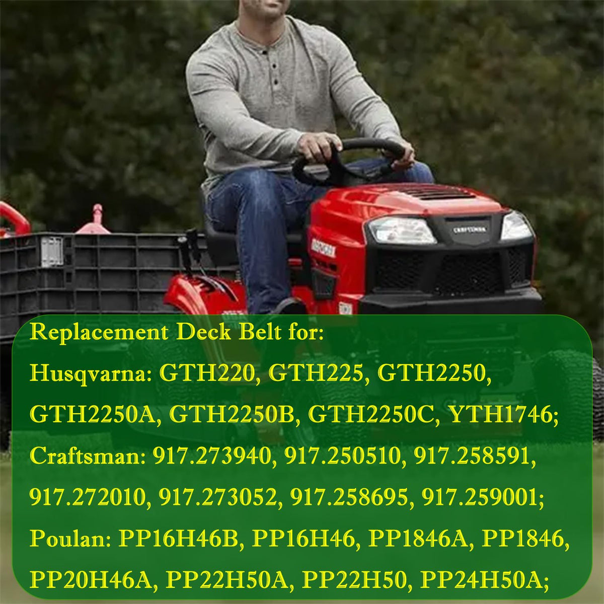 144959 Riding Mowers Deck Belt 42" for Craftsman LT1000 LT2000 LT3000 DYT4000 160855 130801 138255 Replaces Husqvarna