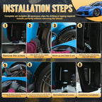 Extended Rear Splash Guards Mud Flaps,ABS Plastic Wheels Rock Guards Mudflap Fender Mudguard Mud Guards Protector