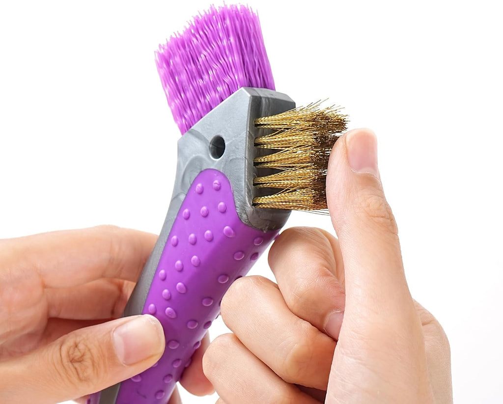 Horse Hoof Pick with Dual Brush,Non-Slip TPR Grip, Farrier Tool, 4 Pack