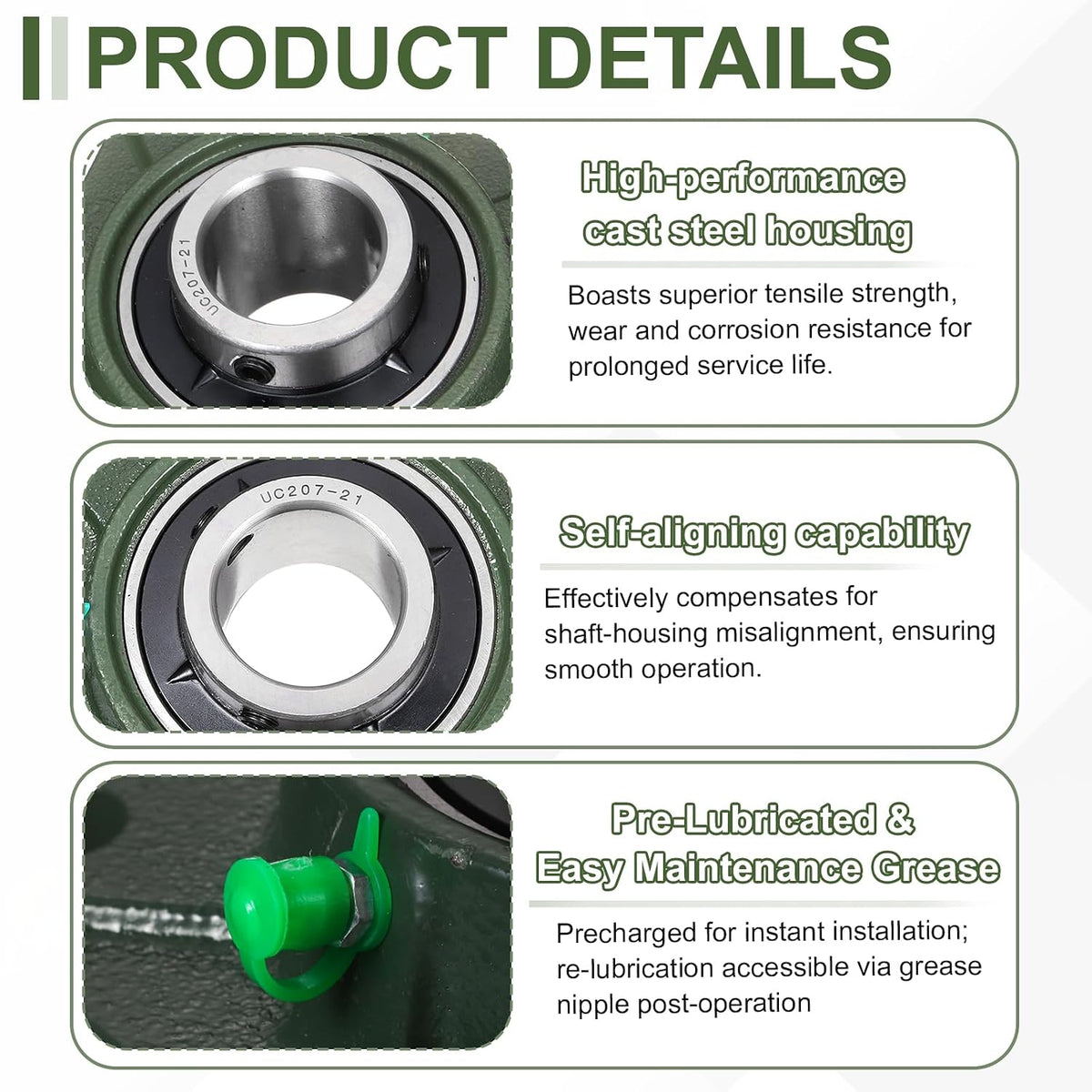 uxcell UCF207-21 Pillow Block Bearings,1-5/16 inch Bore(ABEC3)
