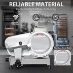 10-inch Commercial Meat Slicer 240W 0-13mm Semi-Auto Low Noise