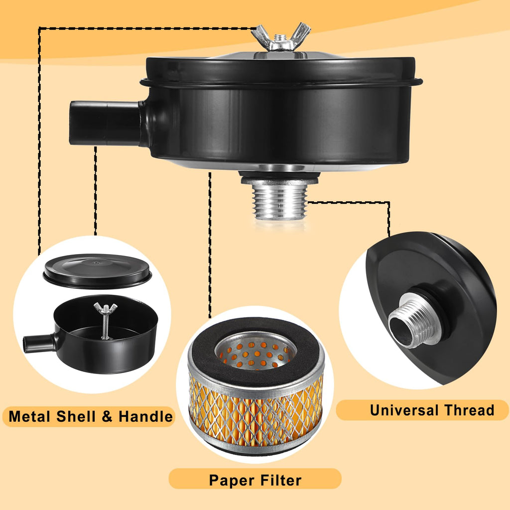 OwnMy 1 Set Air Compressor Silencer with 3 Air Compressor Intake Filters