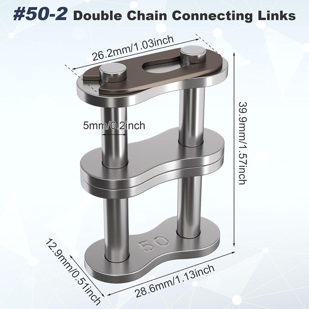 3pcs #50-2 Double Strand Roller Chain Connecting Link