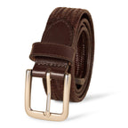 Amazon Essentials Mens Tubular Stretch Weave Belt, Brown, 36