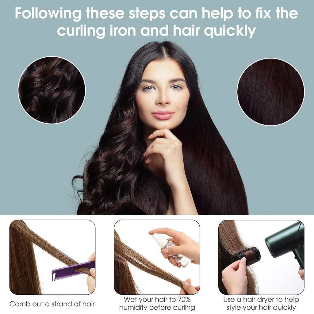 65Pcs Hair Rollers with Clips for Women,Black