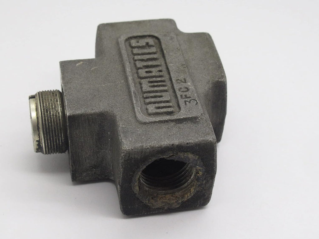 3FC2 3/8IN NPTF, Anodized Aluminum, Flow Control Valve, in LINE, Screw Adjustment