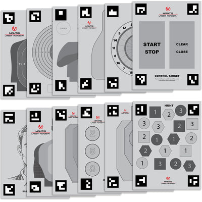 Laser Academy Smart Targets | 15 Dry Fire Laser Targets for Target Practice & Dry Fire Training | Automatic Detection