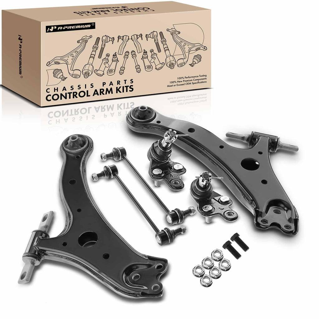 A-Premium 6Pcs Front Suspension Kit, Lower Control Arm, Sway Bar Link