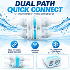 1PCS Dual Path 1/4 Inch Quick Disconnect Hose Fitting Connector