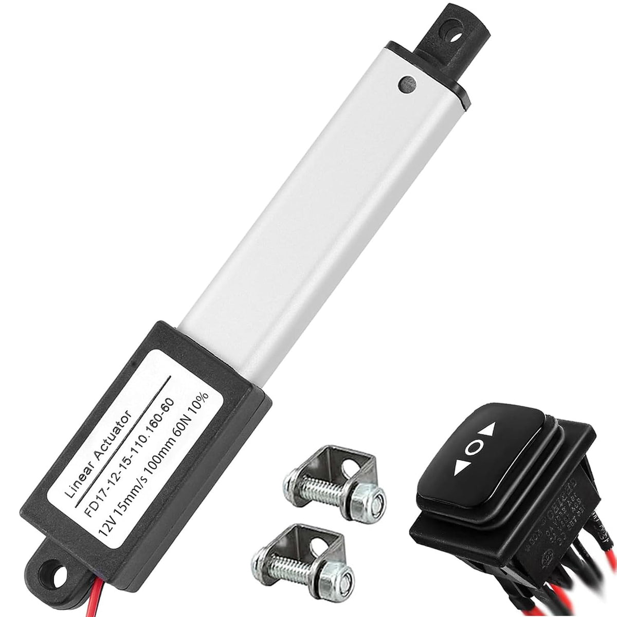 Mini Linear Actuator 12V 4Inch Stroke,60N 15mm/s Waterproof Actuator(100mm)