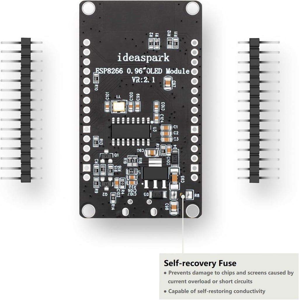 NodeMCU ESP8266 Development Board with 0.96 Inch OLED Display, CH340 Driver, ESP-12E WiFi Wireless Module, and Micro USB Works Great for Arduino IDE/Micropython Programming (Pin Header Soldered)