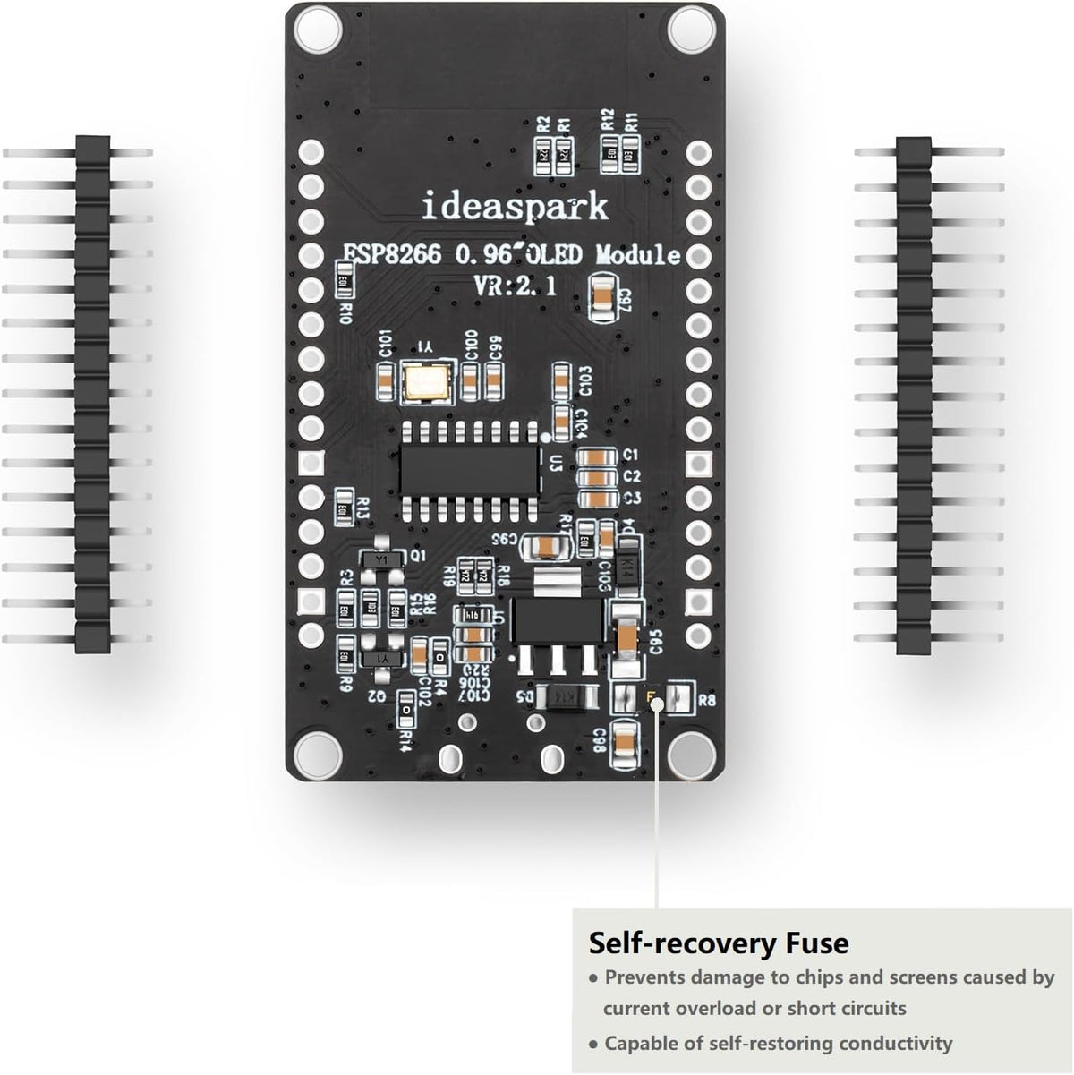 NodeMCU ESP8266 Development Board with 0.96 Inch OLED Display, CH340 Driver, ESP-12E WiFi Wireless Module, and Micro USB Works Great for Arduino IDE/Micropython Programming (Pin Header Soldered)