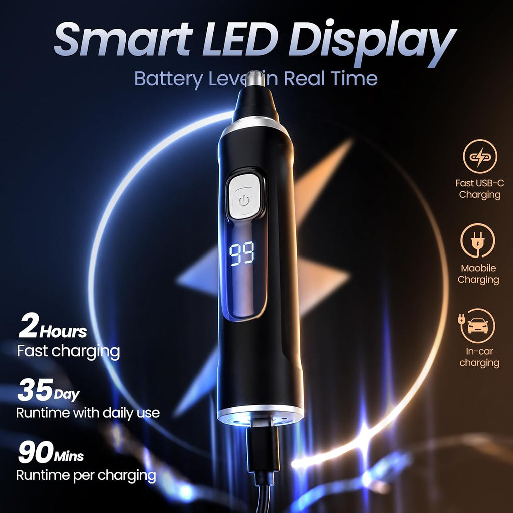 Ear and Nose Hair Trimmer for Men & Women,2026 Painless USB Rechargeable Eyebrow & Facial & Nose Hair Trimmer Clipper