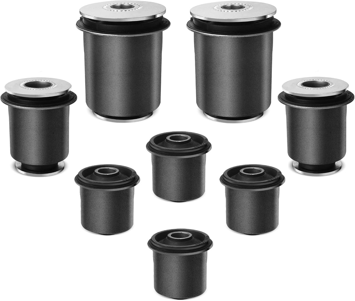 Cheriezing Front Upper & Lower Control Arm Bushing Kit, Set of 8