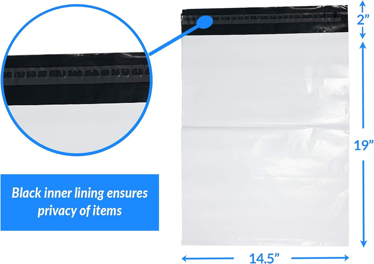 Poly Mailers 14.5x19" 220 Pcs | White Shipping Bags/Shipping Envelope