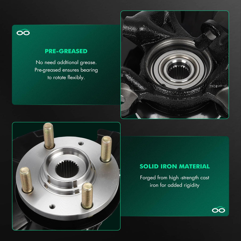 SCITOO Front Left Right Steering Knuckle Hub Assembly For Hyundai Accent