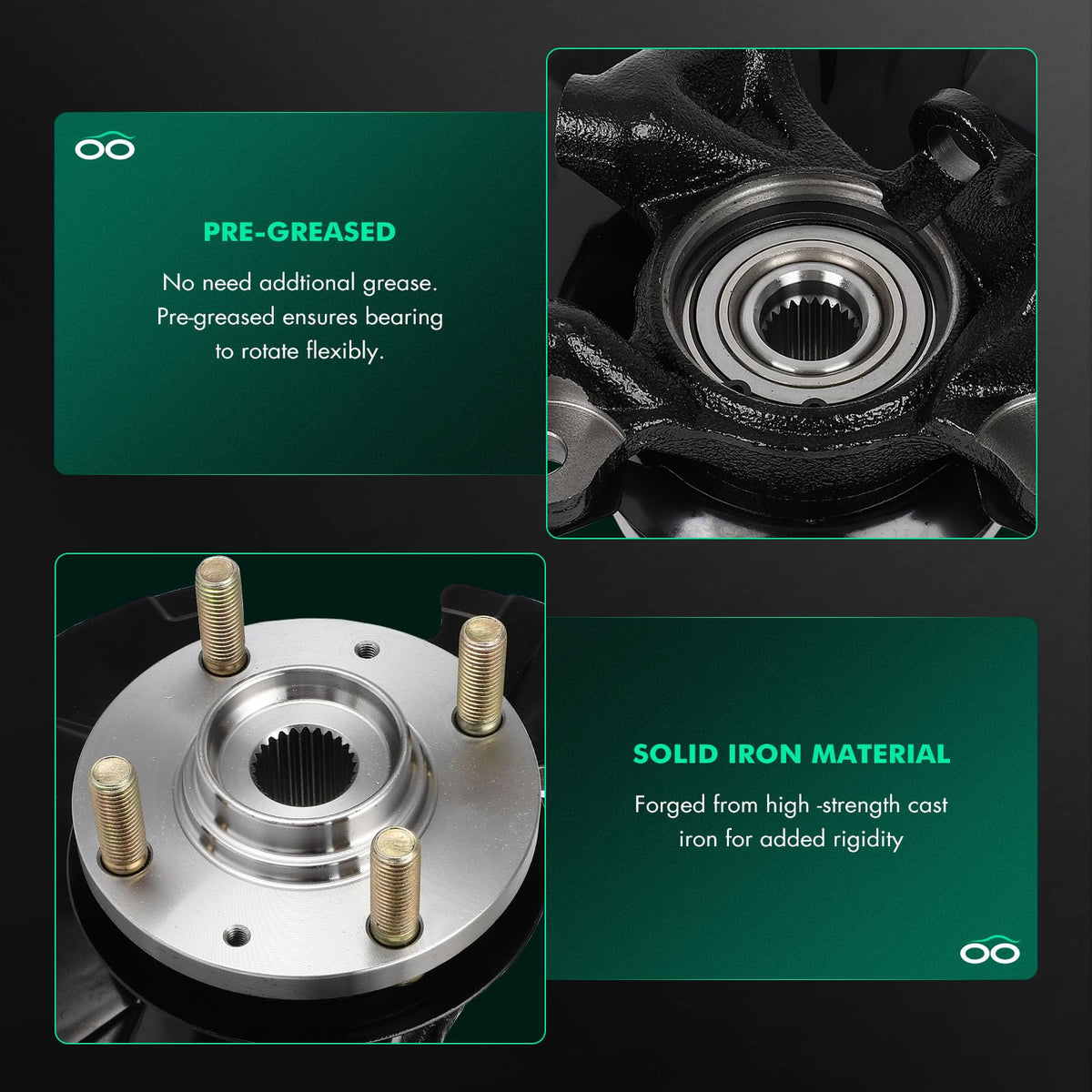 SCITOO Front Left Right Steering Knuckle Hub Assembly For Hyundai Accent