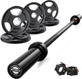 Barbell Weight Set - 4/6FT Olympic Barbell with Weight Plates (55-115LB Total) - Weightlifting Equipment for Squats