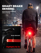 Smart Bike Tail Light Brake Sensor Rear Light Type-C Battery