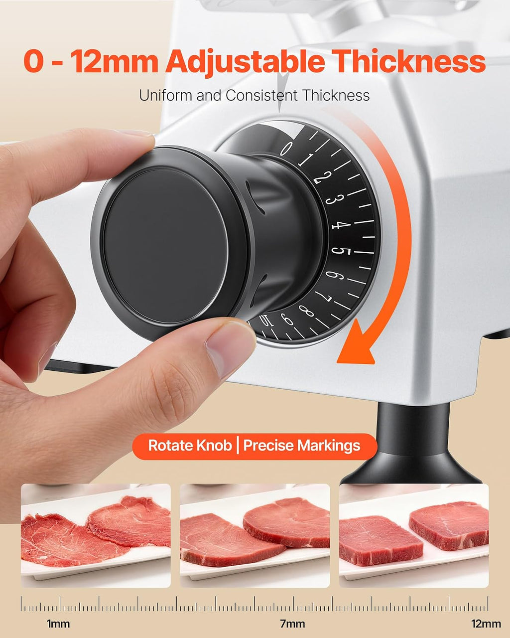 Commercial Meat Slicer, 10 inch Electric Food Slicer, 240W Frozen Meat Deli Slicer, Premium Chromium-plated Steel