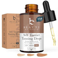 Self Tanning Drops for Face - USA Made with Organic & Natural Ingredients | Ultra Dark Face Tanning Drops to Add to