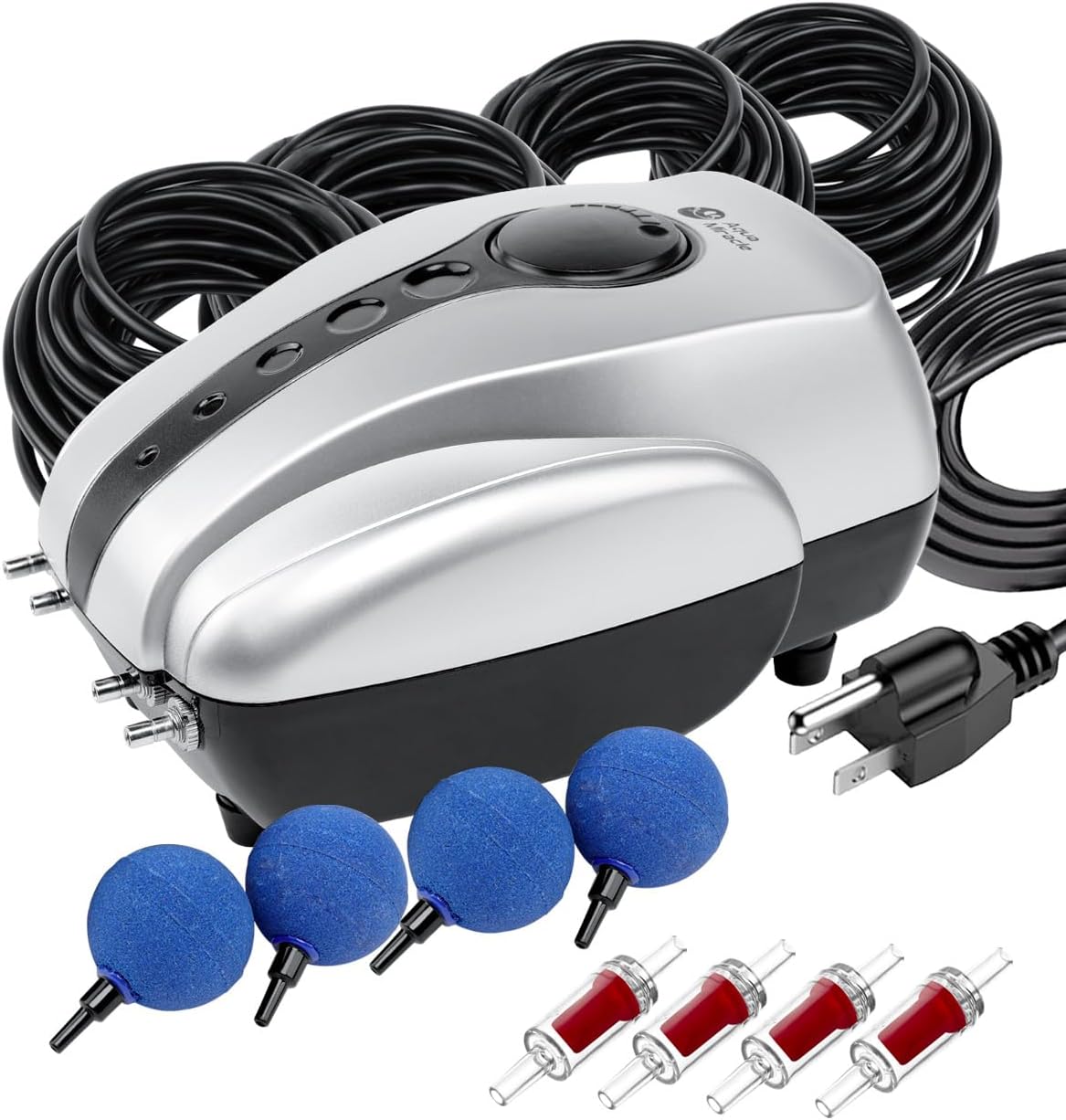 All-in-One Koi Pond Aerator for Outdoor Ponds up to 2000 Gallons, Pond Air Pump Pond Aeration System with 4-Outlet