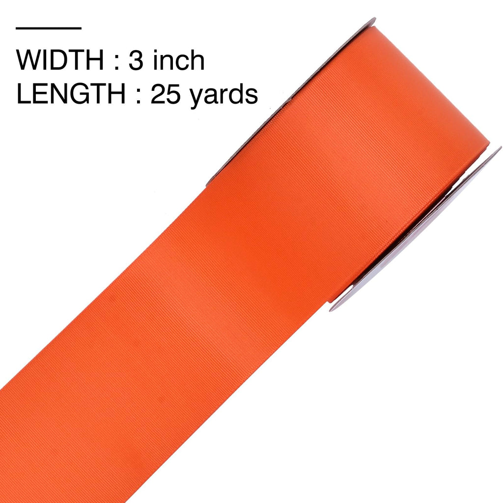 Orange Grosgrain Ribbon 3 Inch Continuous 25 Yards