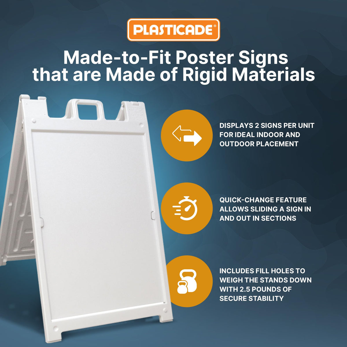 Signicade Deluxe A Frame Sidewalk Curb Sign in White