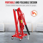 2-Ton Folding Engine Hoist with Leveler, 4400 Lbs Capacity