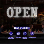 30"x10" Large LED Open Sign for Business - Unique Design super Bright Open Signs With chain - High Visibility for