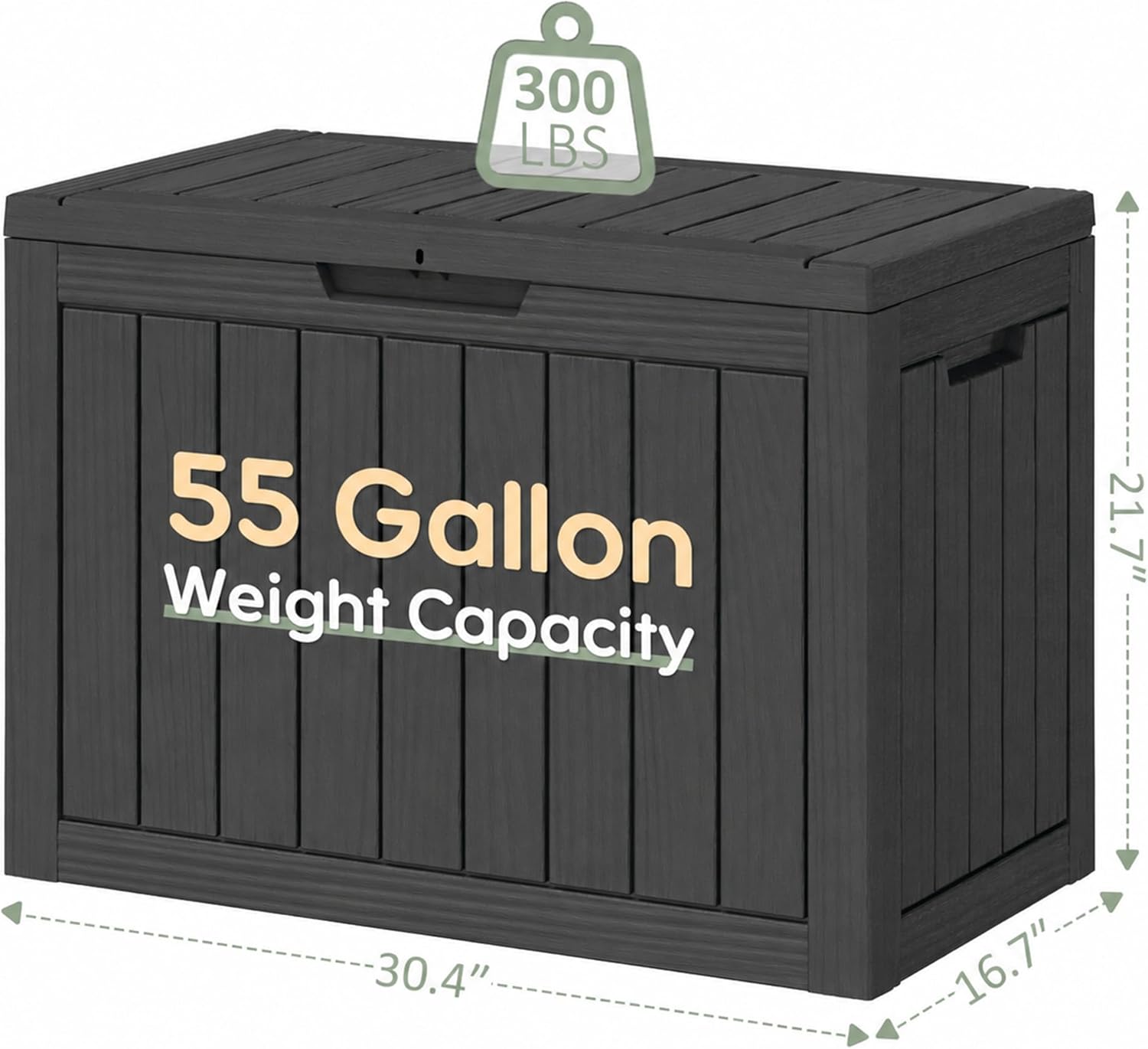 55 Gallon Package Delivery Box for Outside, Waterproof Storage Box with Lockable Secure, Resin Parcel Drop Box for