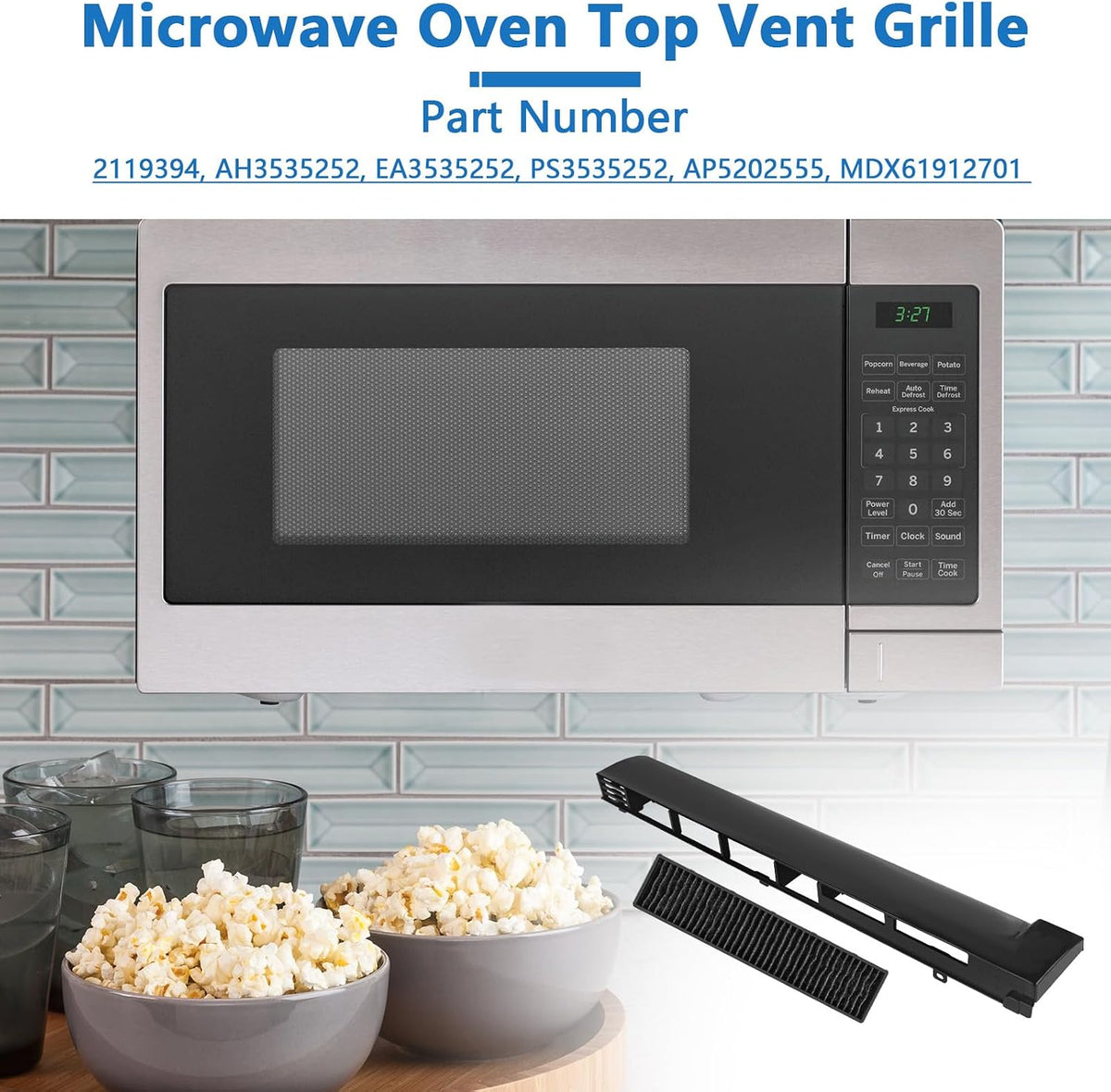 MDX61912701 Microwave Vent Grille Fit for LG LMV2031ST LMH2016ST LMHM2237BD