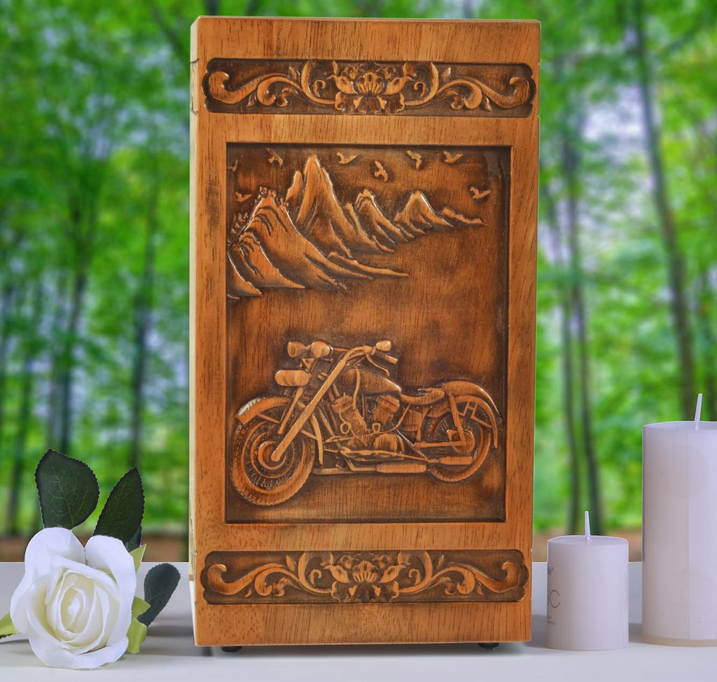Wooden urn Human Ashes Cremation Adult Box Funeral Burial Male Casket Decorative Memorial funerary Men Large 250LBS