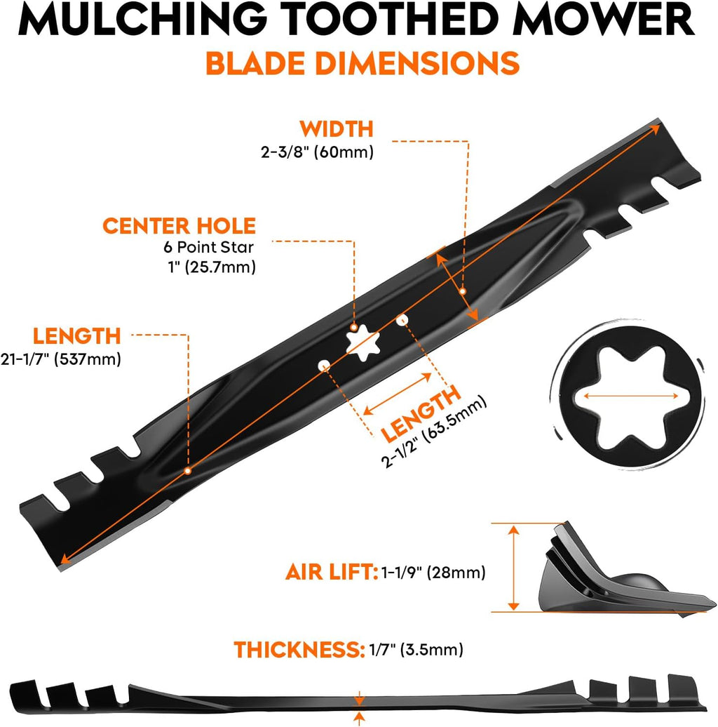 942-04308-X 942-04308 42" Mulching Blades for Troy-Bilt Pony Super Bronco Mustang Cub Cadet XT1 XT2 42 ZT1 RZT-42