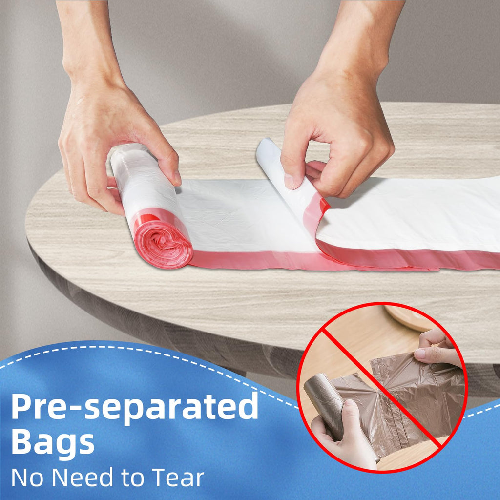 13.2 Gallon Tall Kitchen Drawstring Trash Bags, 120 Count Pre-separated Garbage Bags, Unscented, Leak Proof, Waste