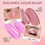 Liquid Blush Stick for Cheeks, Cream Matte Finish Face Makeup -Nude Red