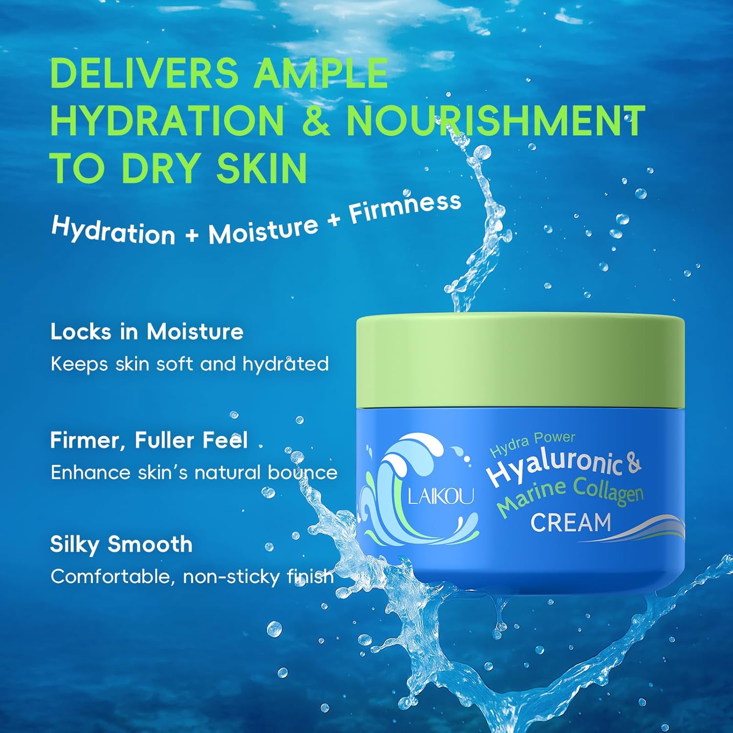 Hydra Power Skin Care Set - Hyaluronic & Marine Collagen Skin Care - Skin Care Kit with Facial Cleanser, Serum
