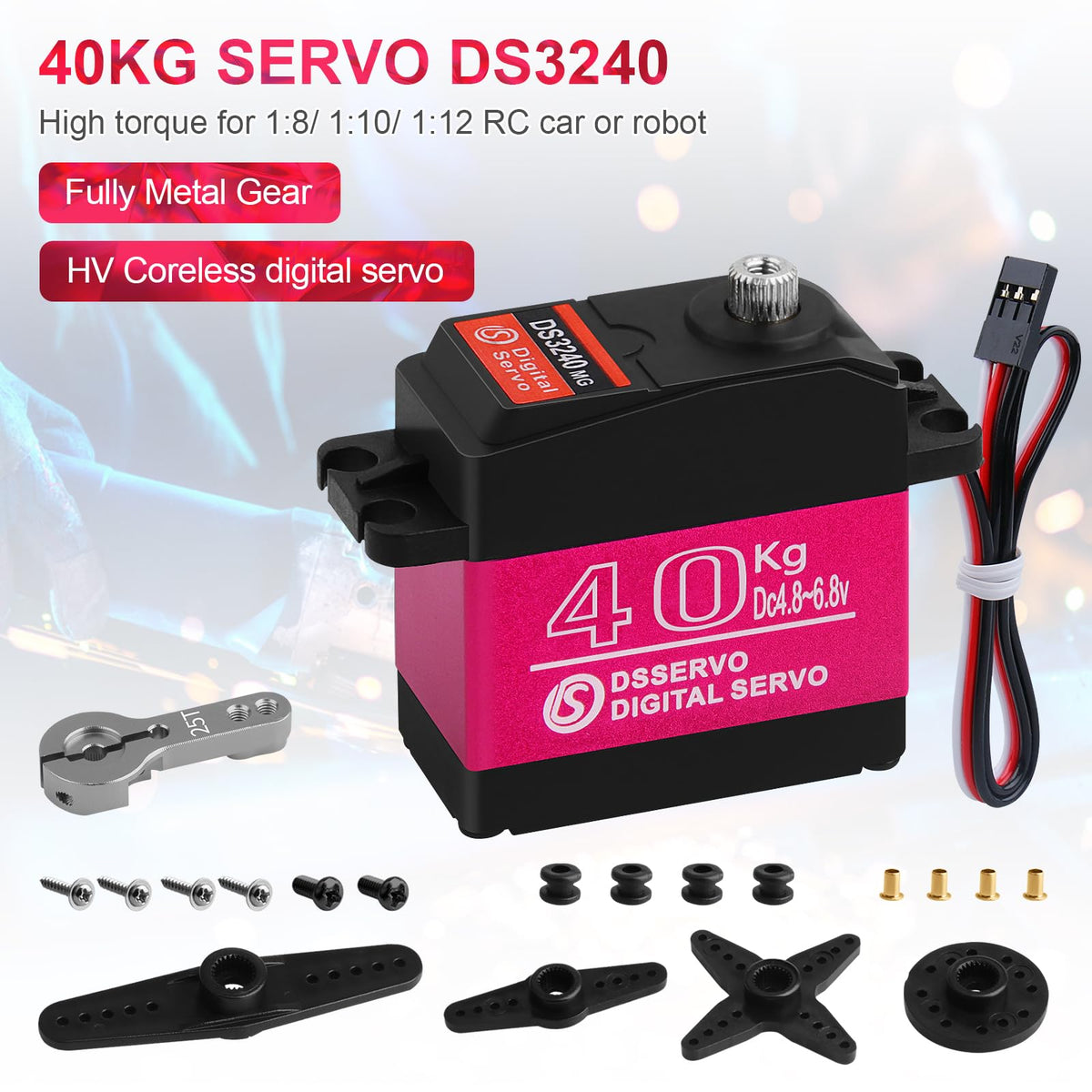 Digital Servo Full Metal Gear High Torque… (2Pcs 40KG)