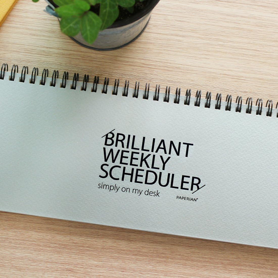 Brilliant 2021 Weekly Planner - Wirebound Undated Gray Desk Planner (12 X 4.4 inches)