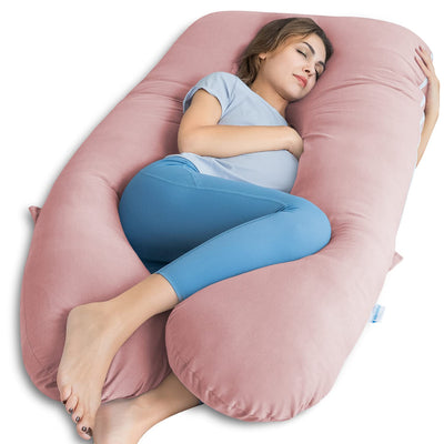 Cooling Pregnancy Pillow, U Shaped Maternity Body Pillow, Pink