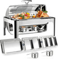 13QT Roll Top Chafing Dishes for Buffet: (Visual Chafing Dish)