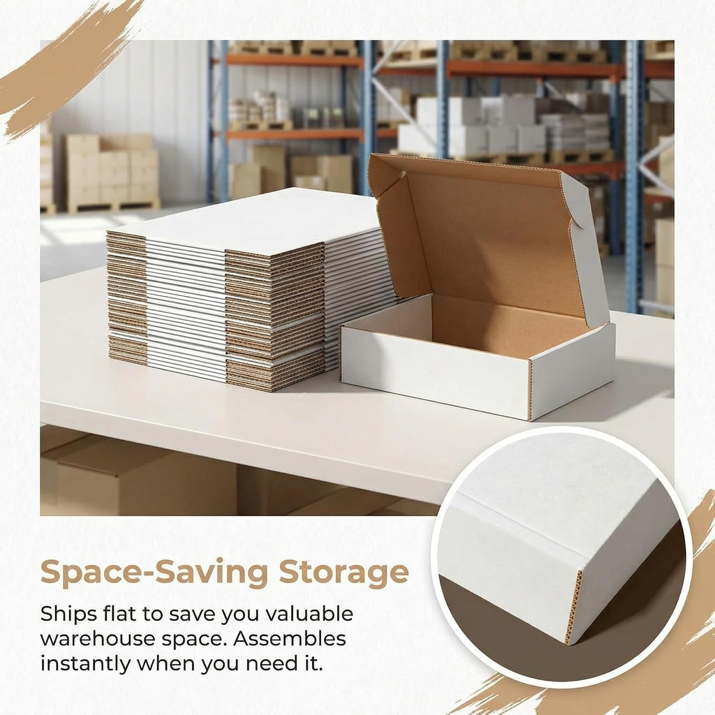 Shipping Boxes, White Corrugated Cardboard Boxes Literature Mailer Boxes Gift Boxes Small Boxes for Shipping Wrapping