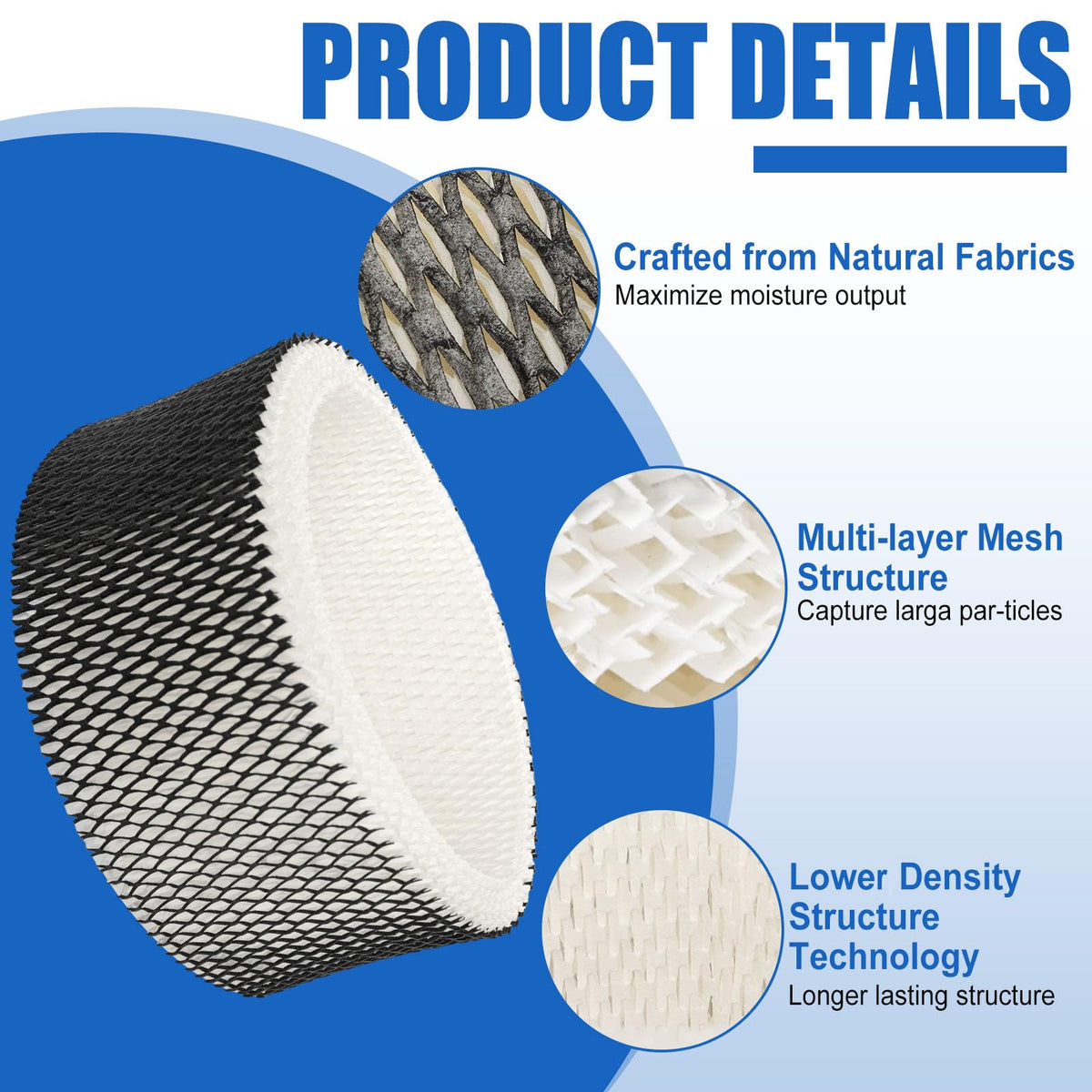 HWF62 Humidifier Filter A Compatible with Holmes Sunbeam, 2 Pack