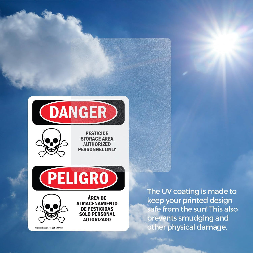 (2 Pack) Pesticide Storage Area Personnel Only OSHA Danger Sign 7 Inch X 10 Inch Vinyl Label Decal Sticker Weather